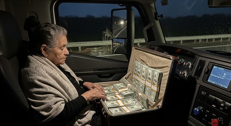 I FOUND A SHIVERING 84-YEAR-OLD GRANDMOTHER ABANDONED ON THE SIDE OF A DESOLATE TEXAS HIGHWAY IN THE POURING RAIN WITH NOTHING BUT TWO BATTERED SUITCASES, AND WHEN SHE FINALLY REVEALED THE SHOCKING SECRET HIDDEN INSIDE THOSE BAGS, I REALIZED HER RUTHLESS FAMILY HAD MADE A MULTI-MILLION DOLLAR MISTAKE THAT WOULD DESTROY THEM AND CHANGE MY LIFE FOREVER