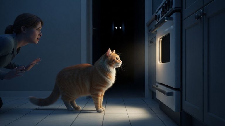 I Thought My Cat Was Going Crazy Staring At The Stove All Night, But When I Finally Looked Behind It, My Blood Ran Cold and I Screamed So Loud the Neighbors Called 911 – I Will Never Forget What I Saw In The Shadows