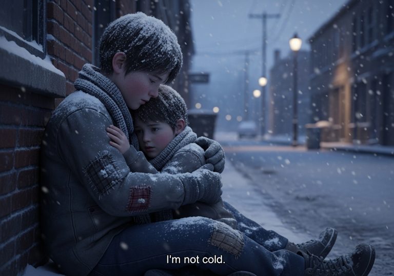 I stood shivering in the desolate parking lot of a 7-Eleven at 2:00 AM with nothing but a thin, threadbare hoodie, wrapping my only wool scarf around my three-year-old brother’s neck as his lips turned a terrifying shade of blue, praying to a God I didn’t believe in that our mother would finally walk out those sliding glass doors, but as the minutes stretched into an agonizing eternity and the red and blue lights of a police cruiser finally flashed against the falling snow, I realized the gut-wrenching truth that she hadn’t just gone in for cigarettes—she was never coming back for us.