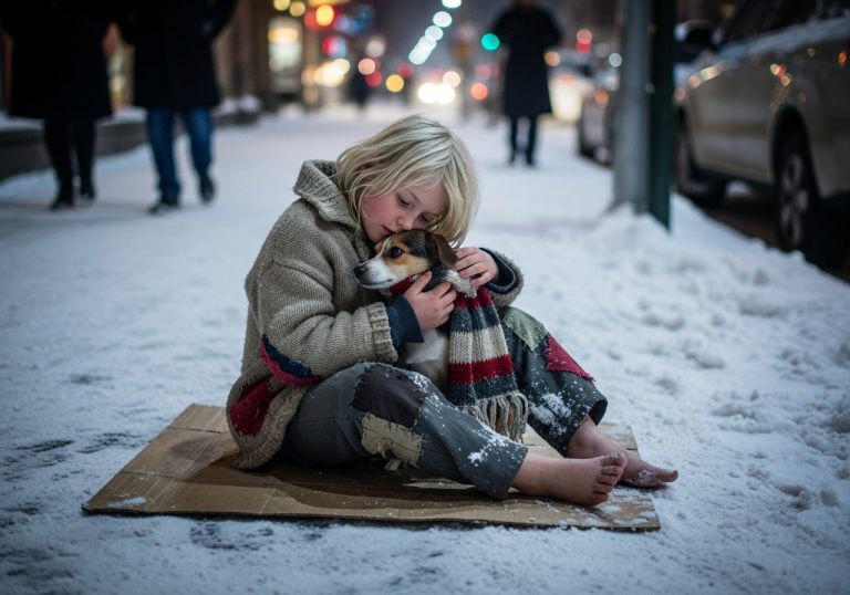 I Stood Frozen on a Windy Chicago Street Corner Watching a Shivering Little Girl Slowly Take Off Her Only Warm Scarf in Bone-Chilling Sub-Zero Temperatures, Thinking She Was About to Give Up on Life, But What She Did Next and the Six Heartbreaking Words She Whispered to Me Changed My Entire Perspective on Humanity and Haunts My Soul to This Day.