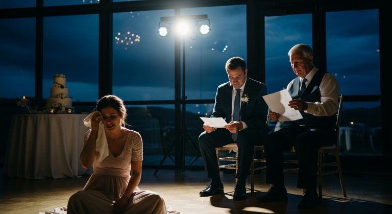 I Woke Up on the Floor of My Sister’s Wedding Reception with Blood Pouring Down My Face Because My Father Hit Me with a Metal Cake Stand. Why? Because I Refused to Sign Over the Deed to My Hard-Earned House as a “Gift.” I Thought My Life Was Over as the Paramedics—My Own Coworkers—Rushed Me Out. But Then My Sister’s Fiancé Grabbed the Microphone, Pointed at My Parents, and Dropped a Truth Bomb That Didn’t Just Ruin the Wedding—It Destroyed Their Entire Existence and Revealed a $7.5 Million Secret They Killed to Keep Hidden.