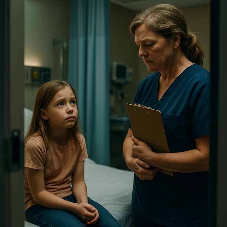 The Nurse Saw the Fingerprints on the 8-Year-Old’s Arm. But When She Read the Father’s Name on the Chart, the Whole Hospital Went Silent.