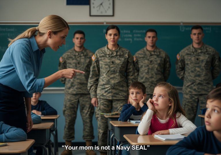 THEY MOCKED ME IN FRONT OF THE WHOLE CLASS WHEN I SAID MY MOTHER WAS A BLACK OPS GHOST, CALLING ME A PATHOLOGICAL LIAR AND THROWING PAPER BALLS AT ME—BUT WHEN THE SCHOOL WENT INTO A REAL LOCKDOWN AND A TACTICAL TEAM BREACHED OUR CLASSROOM DOOR, THE MASK CAME OFF, AND THE BULLIES REALIZED THAT SOME LEGENDS ARE TERRIFYINGLY REAL.