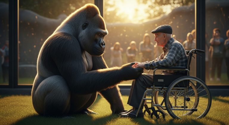 Every Saturday For Ten Years, A Paralyzed Former Zookeeper Sat By The Glass To Watch The Gorillas He Once Raised, But Last Weekend The Panic Alarm Shattered The Silence When A 400-Pound Silverback Smashed Through The Barrier, Dragged His Wheelchair Into The Enclosure, And Did Something So Shocking That The SWAT Team Lowered Their Rifles And The Entire Crowd Burst Into Tears