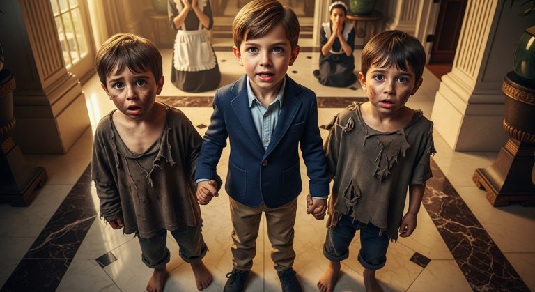 “DAD, THOSE KIDS SLEEPING IN THE TRASH… THEY HAVE MY FACE!” — I FROZE AS MY 5-YEAR-OLD SON POINTED AT THE GARBAGE BAGS. I THOUGHT IT WAS A COINCIDENCE, BUT WHEN I SAW THEIR EYES, I VOMITED IN THE STREET. WHAT I FOUND IN THE DNA RESULTS EXPOSED A TWISTED BILLION-DOLLAR EXPERIMENT LED BY MY OWN MOTHER THAT HAS NOW DESTROYED OUR DYNASTY FOREVER.
