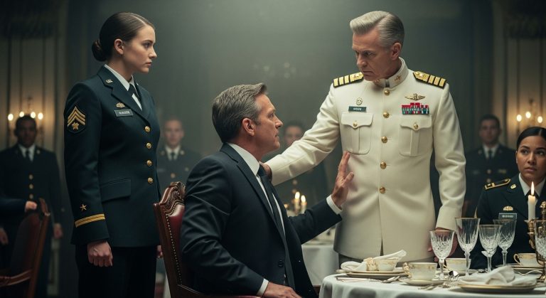 My Father Yanked the Chair Away from Me at the Officers’ Ball and Said, “People Like You Don’t Belong at This Table.” He Didn’t Realize the Man Standing Behind Him Was a 4-Star Admiral—Who Was About to Teach Him a Lesson He’d Never Forget.