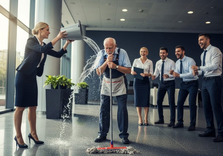 I Built This Multi-Billion Dollar Empire From Nothing, But When I Disguised Myself as a Minimum-Wage Janitor to Test My Company’s Culture, My Top Executive Humiliated Me, Poured Dirty Mop Water on My Head, and Laughed With the Staff—So I Called an Emergency Board Meeting 30 Minutes Later to Reveal My Identity and Teach Them a Brutal Lesson About Power, Dignity, and Why Half of Them Would Be Packing Their Boxes by Noon.