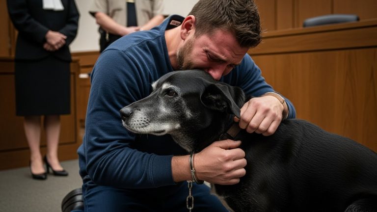 The Judge Was About to Sentence Him for Assaulting a Wealthy Businessman, But Then the Courtroom Doors Creaked Open, and the Real ‘Victim’ Walked in on Four Legs, Stared at the Handcuffed Defendant, and Did Something That Made the Prosecutor Drop His File and the Entire Jury Burst Into Tears.