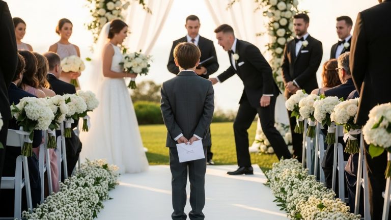 My Narcissist Father Invited Us To His $150,000 Wedding To The 24-Year-Old Mistress Who Destroyed Our Family, Expecting Us To Smile For The Cameras. He Didn’t Know My 12-Year-Old Brother Was Hiding A Secret In His Pocket That Would Stop The Ceremony Cold, Humiliate Him Before The Elite, And Finally Expose The Brutal Truth He Spent Two Years Trying To Bury.