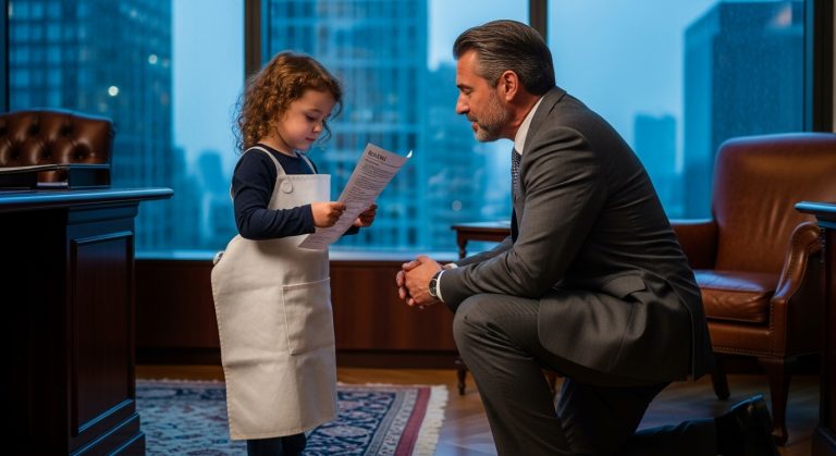 I Was a 57-Year-Old Billionaire Waiting to Die in My Penthouse Office Until a 6-Year-Old Girl Wearing a Giant Industrial Apron and Clutching a Crumpled Resume Stormed Past Security to Save Her Sick Mother from Eviction—She Thought She Was Begging for a Janitor Job, But She Ended Up Saving Me from a Life That Had Lost All Meaning.