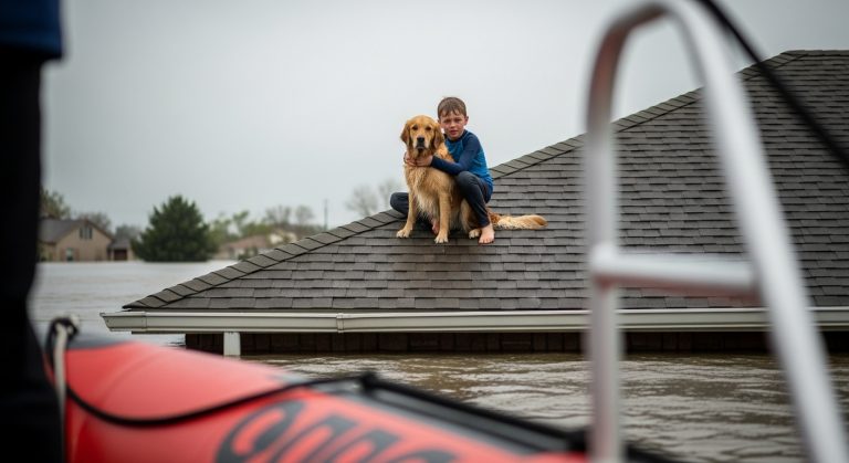 Rescue Boat Captain Tells 7-Year-Old: “Leave The Dog Or Stay Behind.” The Boy’s Response Will Break Your Heart.
