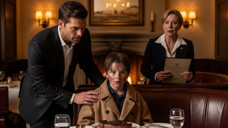 I Watched From The Shadows As A Heartless Manager Threw Ice Water On A Freezing 10-Year-Old Boy Just For Standing Near The Heat Vents. She Laughed As He Shivered. She Didn’t Know The Man Watching Was A Billionaire Who Just Bought The Building. What I Did Next Will Make You Cheer.