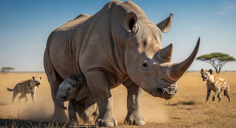 A NEWBORN ELEPHANT CALF WAS CHASING A BUTTERFLY AND GOT SEPARATED FROM HIS HERD IN THE SAVANNA, ONLY TO BE SURROUNDED BY EIGHT STARVING HYENAS READY TO TEAR HIM APART, BUT JUST AS HIS MOTHER SCREAMED IN HELPLESS TERROR FROM TOO FAR AWAY, A MASSIVE, SCARRED “GHOST OF THE PLAINS” CHARGED OUT OF THE BUSH AND DID SOMETHING SO SHOCKING IT LEFT THE ENTIRE SAFARI GROUP IN TEARS.