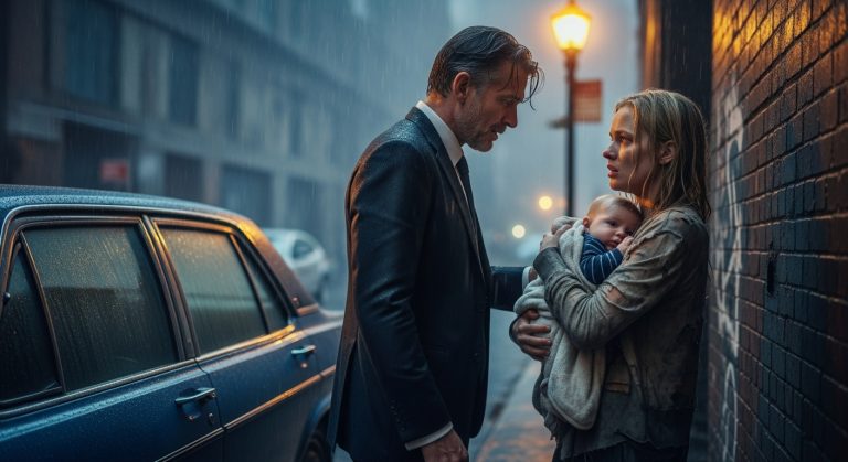 “May I Have Your Leftovers?” She Whispered. When I Looked Into Her Eyes, I Didn’t Just See Hunger—I Saw the Ghost of My Dead Son.