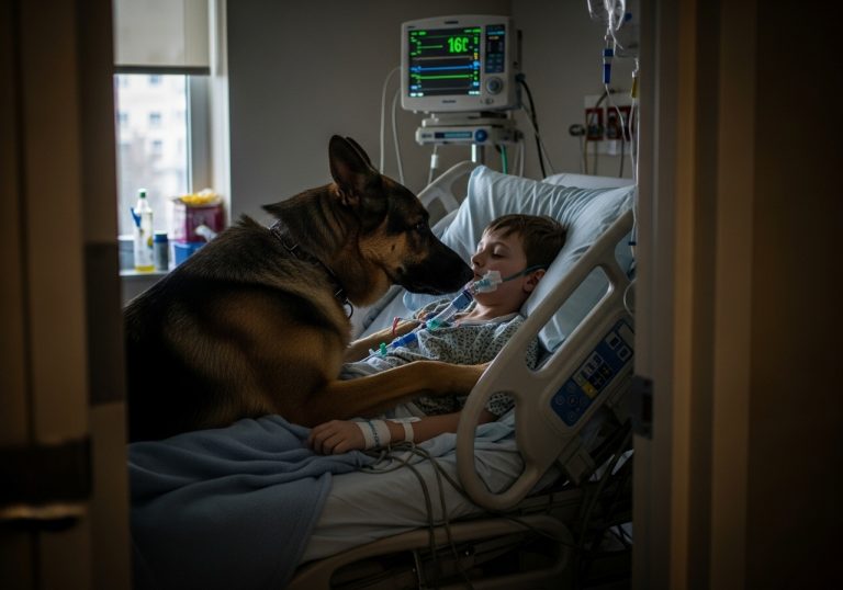 The doctors told us to sign the release papers and prepare to turn off the machines because our seven-year-old son was effectively gone, but they didn’t account for the one family member waiting in the freezing hospital parking lot who refused to give up—and what happened when we finally defied hospital protocol to let him into the ICU defies every medical textbook ever written and made a room full of scientists scream in disbelief.