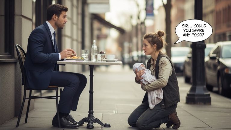I Was About to Throw a Homeless Girl Out of a 3-Michelin Star Restaurant for Ruining My $300 Steak. Then I Saw Her Eyes—They Were the Exact Same Shade of Green as the Woman I Abandoned 20 Years Ago. When She Handed Me a Soaking Wet Photo from Her Pocket, My Billion-Dollar Empire Crumbled in a Single Heartbeat.