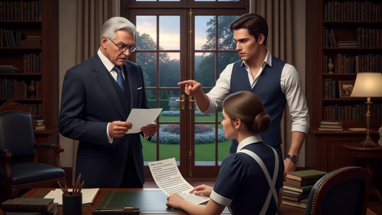 The Billionaire Caught The Maid Writing His Son’s Essay. The Son Claimed She Was Stealing—But The Dad Read One Sentence And Fired His Son Instead.