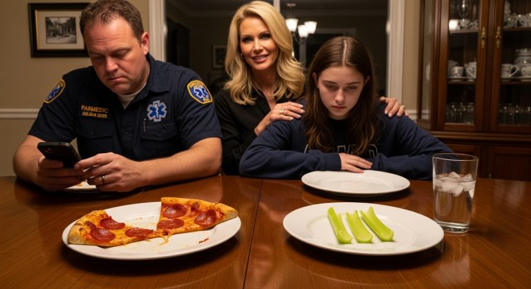 For three years, my father sat across from me at dinner and never noticed my plate was empty because my mother told him I had “already eaten.” She controlled every calorie, every bite, and every breath I took until I was nothing but skin and bones. But on the day I was supposed to accept my school’s highest honor, I decided I was done dying in silence. I took the microphone, looked at my father in the crowd, and dropped a truth bomb that didn’t just shatter the auditorium—it tore open the walls of our perfect suburban home and revealed the house of horrors hidden inside Mom’s walk-in closet.