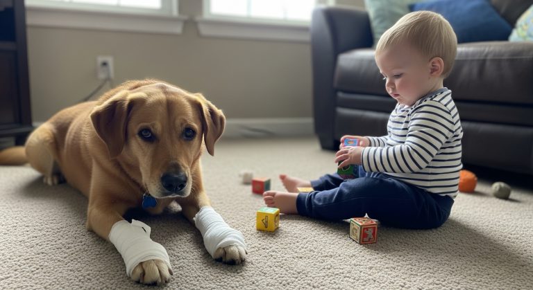 My heart stopped beating at 6:00 AM this morning when I opened the door to my 8-month-old son’s nursery and was hit by the acrid, unmistakable scent of burning plastic and ozone, a smell that triggers a primal panic in every mother, only to find a blackened wall and a charred outlet inches from where my baby lay sleeping, leading me to check the security footage that revealed a terrifying sequence of events that defies all logic and proves that angels walk among us on four legs, leaving me shaking, sobbing, and holding my family tighter than I ever have before because we came seconds away from losing absolutely everything.