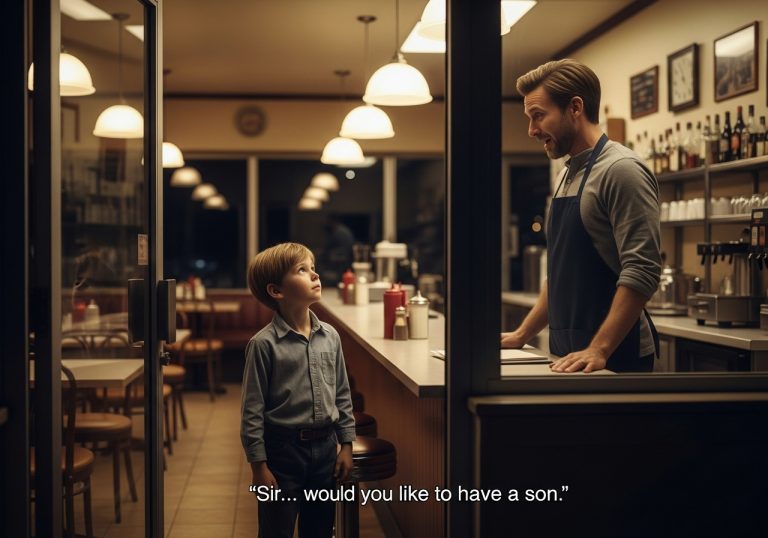 I Was Sitting in a Run-Down Diner off Interstate 80 at 3 AM Just Trying to Finish My Coffee When a Terrified Little Boy Walked Up to My Booth While His ‘Father’ Was in the Restroom and Whispered Seven Words That Froze the Blood in My Veins, Triggering a Chain Reaction of events That Would Change My Life Forever and Force Me to Confront a Darkness I Didn’t Know Existed in This World.