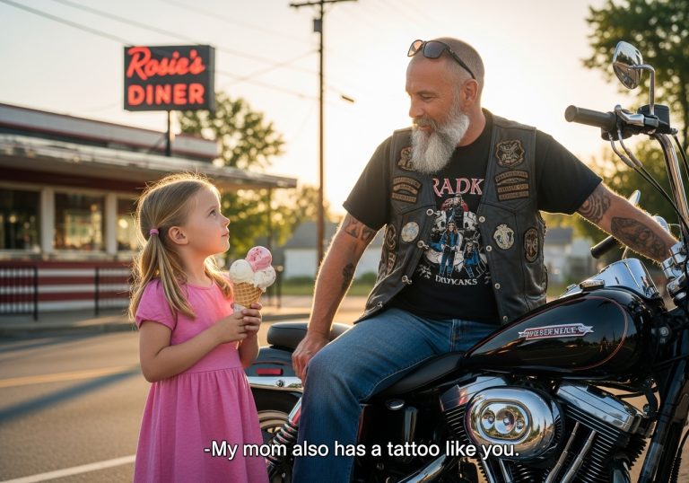 “My mother has a tattoo just like yours,” the 8-year-old girl told the old biker. His world stopped.