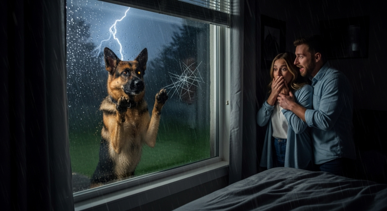 We thought our life was over when our 6-year-old son vanished without a trace. The police gave up, the neighbors stopped looking, and silence filled our home. But then, a stray German Shepherd started tapping on our bedroom window every single night at 3 AM. We thought it was a bad omen. We were wrong. What that dog wanted to show us led to a discovery so terrifying and miraculous it turned our blood cold. You will never believe where he led us and what we found buried in the woods.