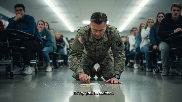 I Watched My Soldier Father Drop to His Knees on the Cafeteria Floor. What He Did With the Ruined Lunch They Threw Down Didn’t Just Silence the Bully—It Changed My Entire Life Forever.