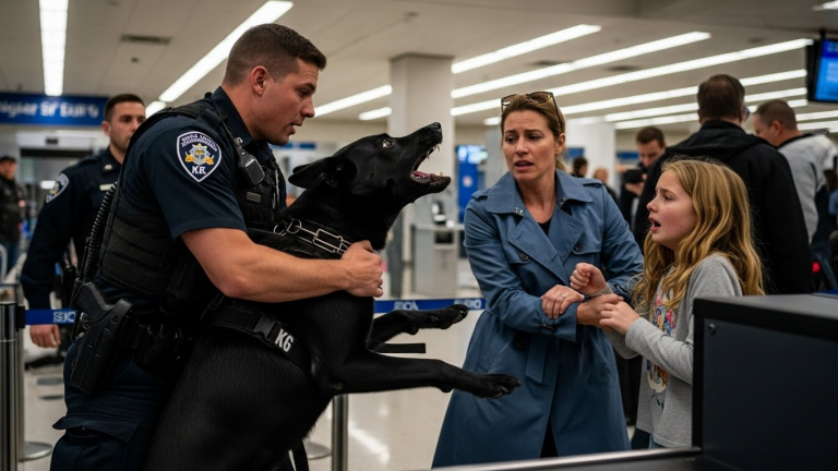 The K9 Refused To Move at JFK Airport. When The Officer Looked Closer at The Little Girl’s Hand, He Froze.