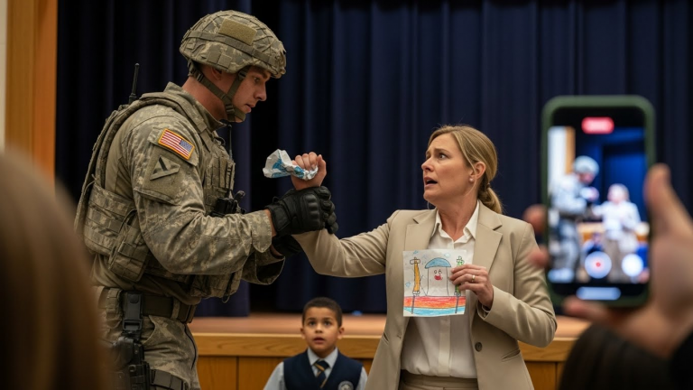 THE PRINCIPAL LAUGHED AS SHE PREPARED TO DESTROY THE ONLY THING KEEPING MY LITTLE BROTHER SANE. SHE CALLED HIM WEAK. SHE DIDN’T SEE THE SOLDIER IN THE SHADOWS UNTIL MY TACTICAL GLOVE CRUSHED HER WRIST.