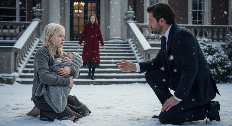 I Stopped My $200,000 Car To Scream At A Jaywalker In The Blizzard, But When I Saw Her Purple, Bare Feet Bleeding Into The Ice While She Shielded Her Little Brother, My Rage Turned Into A Horror That Will Haunt Me Forever.