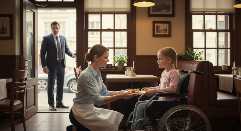 I Hid My Billionaire Identity to See How They Treated My Disabled Daughter. The Manager Wanted Us Gone, But The Struggling Waitress Did Something That Made Me Buy the Building.