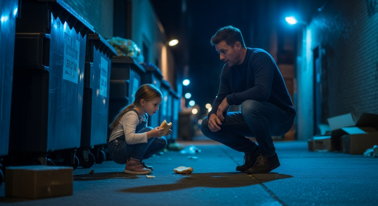I Thought She Was Just Another Homeless Kid Starving in the Alley Behind My Apartment, But When I Saw the Diamond Bracelet Hidden Under Layers of Grime, My Blood Ran Cold. I Just Found America’s Most Wanted Missing Child, and Someone Is Killing to Keep Her Hidden.