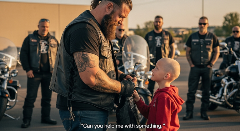 I Wore the “Sgt. at Arms” Patch Like a Shield, Convincing Myself That Nothing in This Cruel World Could Break Me, Until a Bruised Six-Year-Old Boy Walked Into a Route 66 Diner, Looked Past My Scars and Leather, and Whispered a Plea So Horrifying It Shattered Every Hardened Biker in the Room, Forcing Us to Choose Between the Law and Justice.