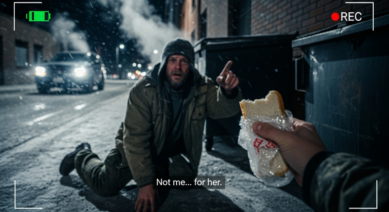 I Thought He Was Just Another Junkie Passing Out On The Concrete. But When I Dropped A Sandwich By His Head, He Didn’t Eat It. He Whispered Six Words That Turned My Boring Life Into A Deadly Nightmare: “Give It To My Daughter.”