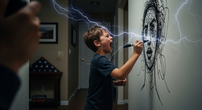 I Screamed At My Grieving Son For Ruining Our Walls With Black Marker—Until I Saw What He Was Actually Drawing, And Now I Can’t Stop Shaking.