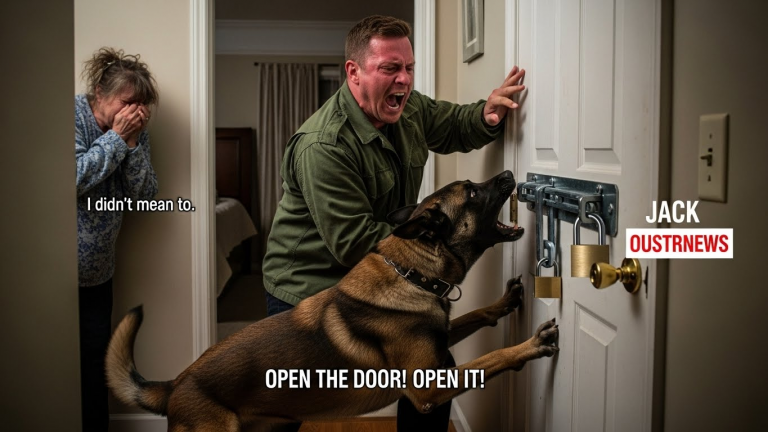 I CAME HOME EARLY FROM DEPLOYMENT TO SURPRISE MY DISABLED DAUGHTER. THE CAREGIVER LOCKED THE DOOR AND SAID “SHE’S SLEEPING,” BUT MY MILITARY K9 SMELLED THE ROT BEFORE I DID. WHAT I FOUND INSIDE THAT ROOM SENT THE POLICE RUNNING AND BROKE MY HEART FOREVER.