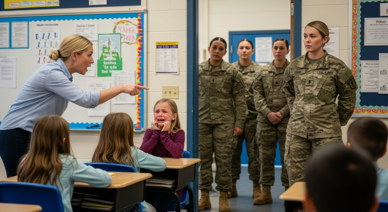 THEY MOCKED ME FOR SAYING MY MOM WAS SPECIAL OPS. THEY STOPPED LAUGHING WHEN SHE BREACHED THE CLASSROOM DOOR.