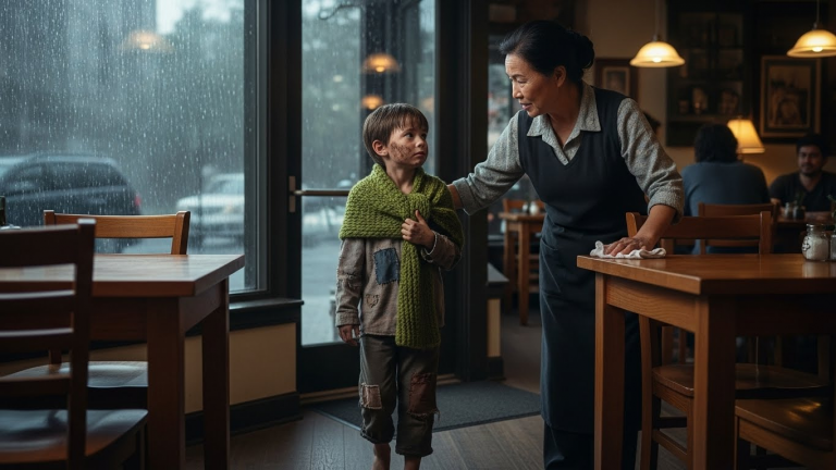 The Boy Begged To Sleep Under The Table Because His Mom Was “Never Coming Back.” When The Owner Checked His Bag, She Locked The Doors Immediately.