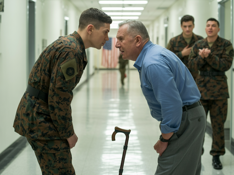 He Kicked The Old Man’s Cane And Laughed At His ‘Cheap’ Clothes—Until Three Generals Sprinted Down The Hall And Dropped To Their Knees In The Dirt.