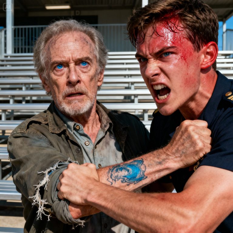 I Was Kicked Out of VIP Seating for Looking Like a ‘Bum’ at My Grandson’s Marine Graduation. The Arrogant Captain Laughed at My Old Jacket, Until the 4-Star General Walked By, Saw the Faded Ink on My Arm, and Dropped to His Knees in Tears. The Entire Base Went Silent When They Realized Who I Really Was.