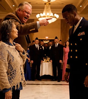 He Blocked a 71-Year-Old Vet in a $3 Sweater from the Gala, Calling Her an “Indignity.” Then a Sergeant Grabbed the Mic… and a 50-Year Secret Exploded.