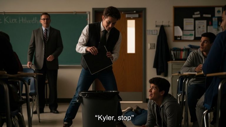 He Slapped My Son and Threw His Art in the Trash, Laughing While the Teacher Watched. He Didn’t Realize the Man Standing in the Doorway Had Just Returned From War with a Bone to Pick.
