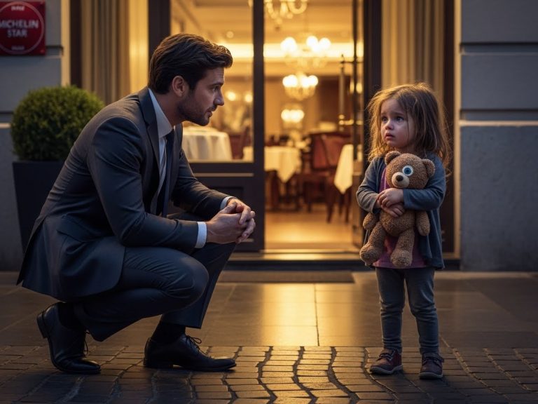 I Saw a 5-Year-Old Shivering Outside My 5-Star Restaurant for Three Days Straight. When I Asked Where Her Parents Were, She Clutched a One-Eyed Teddy Bear and Whispered, “Mommy Promised She’d Come Back.”