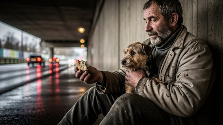 I WAS SITTING IN THE FREEZING RAIN WITH MY LAST CRUST OF BREAD, DIVIDING IT WITH THE ONLY CREATURE LEFT ON THIS EARTH WHO STILL LOVED ME. I THOUGHT IT WAS THE END OF MY STORY