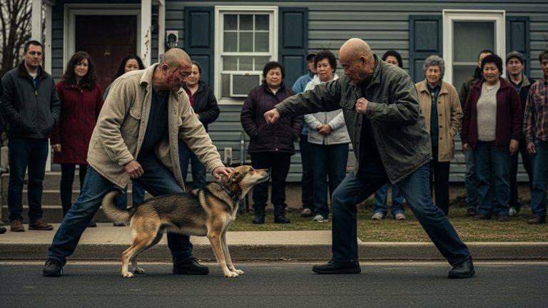 The Whole Neighborhood Watched While He Hurt That Poor Dog, Thinking No One Would Stop Him—Until The Silent Old Man From House 42 Finally Stood Up, And Everyone Realized The Most Dangerous Person In The Room Is The One Who Doesn’t Speak.