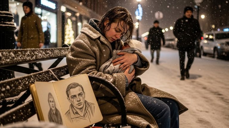 I Found A Girl Freezing On A Bench With A Newborn On Christmas Eve. Everyone Warned Me Not To Let Her In. They Said She Was A Grifter. But When I Saw What She Was Hiding In Her Sketchbook, I Realized She Was The Only One Who Could Save Me.