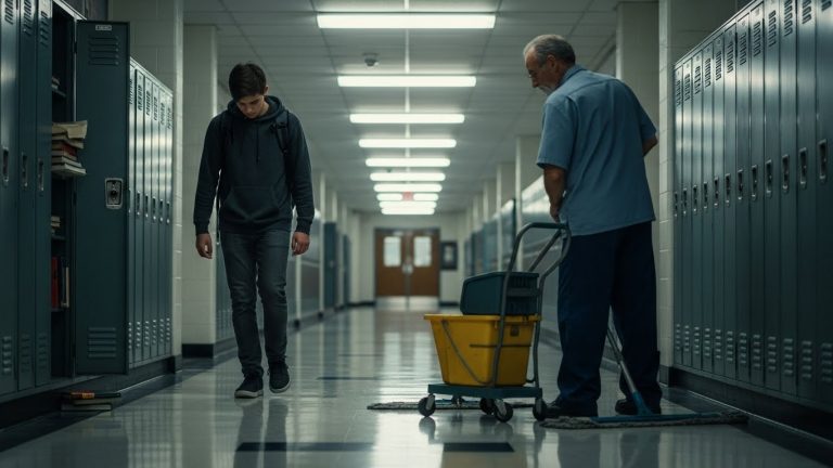 The Bully Poured Milk on Him. When the Janitor Walked In, The Whole School Froze.