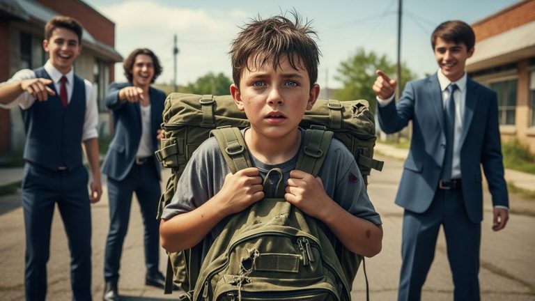 They Filmed Him Crying Over A Ripped Backpack. They Didn’t Know The Marine Watching Behind Them Owed That Boy His Life.