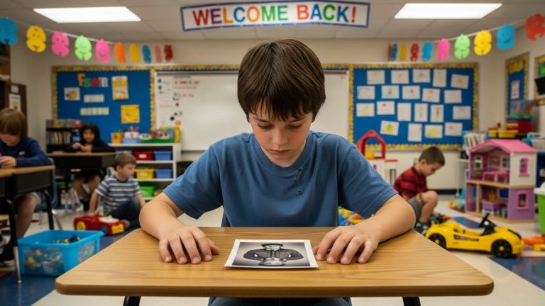 Teacher Mocked a Poor Boy for “Inventing” a Hero Father—Then the Classroom Door Opened, and Her Face Went Pale