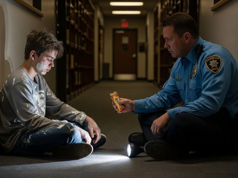 I Found A Student Sleeping Behind The Bookshelves At 2 AM. He Begged Me Not To Call His Parents, But When I Saw The Chemicals On His Clothes, I Knew I Couldn’t Let Him Go Home.